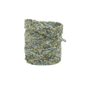 Elerevyo Flat Fluffy Colorful Mixed Color Mohair Shoelaces Widened Fashion Plush Retro Shoe Laces for Sneakers 2 Pairs Light Blue-Brown 100cm/39.4