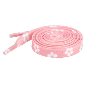 Elerevyo Colorful Floral Printed Flat Shoelaces Sneakers Flower Shoelaces for Casual 1 Pair Pink Sakura 160cm/63