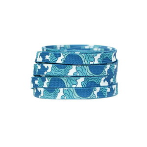 Elerevyo 1 Pair Blue Flat Shoe Laces for Sneakers, 0.31'' Soft Shoelaces Shoestrings for Casual Hiking Shoes Blue Cyan 140cm/55.1