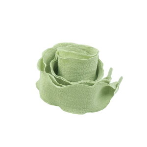 Elerevyo 2 Pairs Ruffle Shoe Laces: 2.5CM Wide Fishtail Pleated Flat Sneaker Shoestring Bean Green 110cm/43.3