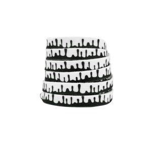 Elerevyo Colorful Shoe Strings Gradient Melted Patterned Shoelaces Shoe Laces for Sneakers 1 Pair White and Black 160cm/63