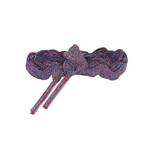 Elerevyo 2 Pairs Metallic Glitter S-Shaped Wave Shoe Laces, Bling Shiny Shimmer Flat Thin Shoelaces Shoestrings Purple Blue 160cm/63.0"