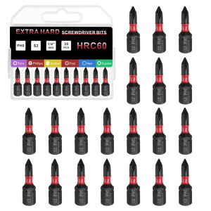 uxcell 20�� PH0�t�B���b �v�X�h���C�o�[�r�b�g1/4�w�b�N�X�V�����N25mm/1�����C�N���X�w�b�h�w�b�N�X�r�b�gS2�|���X�N�����[�h���C�o�[�r�b�g�C���p�N�g�d���h���C�o�[�p���[�c�[���p