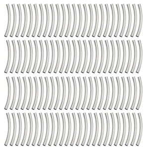 uxcell 100�� �`���[�u�r�[�Y 3x30mm �Ȃ������ʁ[�h���r�[�Y �C�������O �l�b�N���X �u���X���b�g �y���_���gDIY�N���t�g�p �X�y�[�T�[�r�[�Y �V���o�[