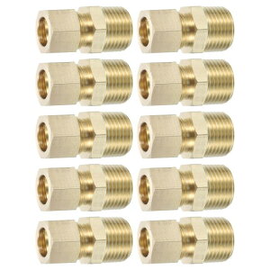 uxcell 10̐^Jkǌp 1/2" OD x 1/2" N PTXRlN^[kjIRlN^[^JXg[gJbvOA_v^[ Ct̖KX^󃉃Cp