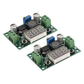 uxcell DC-DCバックコンバーター電圧レギュレーター調整可能バックモジュールLM 2596 LEDディスプレイ電圧計4-40Vから1.25-37V 3A 2個 緑