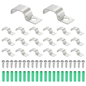 uxcell 8x16mm�X�g���b�v/�P�[�u���p20���� �����p�C�v�X�g���b�v �X�e�����X��U���`�P�[�u���X�g���b�v�N�����v �R���W�b�g ���C�� �R�[�h �p�C�v�Œ�p 1�� ���t��