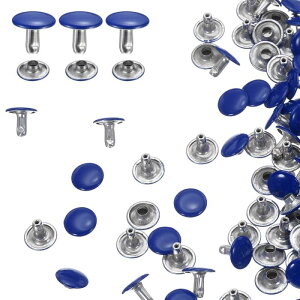 uxcell 60�Z�b�g �_�u���L���b�v���U�[���x�b�g 8x10mm �ۂ��L���b�v �`���[�u�󃁃^���X�^�b�Y ���n�p ���x�b�g �x���g �y���g�p��� �u�[�c �o�b�O �C���Ƒ����p �_�[�N�u���[