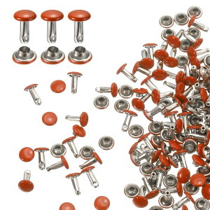 uxcell 60�Z�b�g �_�u���L���b�v���U�[���x�b�g 6x8mm �ۃL���b�v�`���[�u�󃁃^���X�^�b�Y ���n�p�x���g �y���g�p��� �u�[�c �o�b�O �C���Ƒ����ɓK���Ă��܂� �I�����W