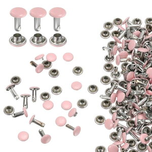 uxcell 60�Z�b�g �_�u���L���b�v���U�[���x�b�g 6x8mm �ۃL���b�v�`���[�u�󃁃^���X�^�b�Y ���n�p�x���g �y���g�p��� �u�[�c �o�b�O �C���Ƒ����ɓK���Ă��܂� �s���N