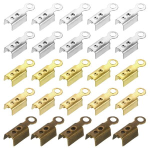 uxcell 600�̐܂�Ԃ��R�[�h�G���h�A10.2x2.5mm���{���N�����v�G���h�L���b�v�A���U�[�N���t�g����p�̃N�� �X�v�`�b�v�i5�F�j