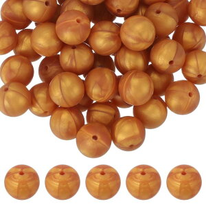 uxcell 60�� �V���R���r�[�Y 15mm �ۂ��t�H�[�J���r�[�Y �L�[�`�F�[�� �u���X���b�g �l�b�N���X �y����� DIY�N���t�g�p �J���t���ȃr�[�Y ��