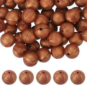 uxcell 60�� �V���R���r�[�Y 15mm �ۂ��t�H�[�J���r�[�Y �L�[�`�F�[�� �u���X���b�g �l�b�N���X �y����� DIY�N���t�g�p �J���t���ȃr�[�Y �u�����Y