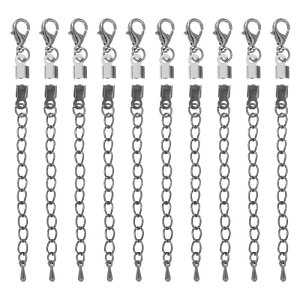 uxcell 10Zbg̐܂ԂR[hGhA3.5mm̏I[NvLbvN Xv`bvAU[DIYNtgp̃lbNXuXbgp̃uX^[N[t@Xi[ƃGNXeV`