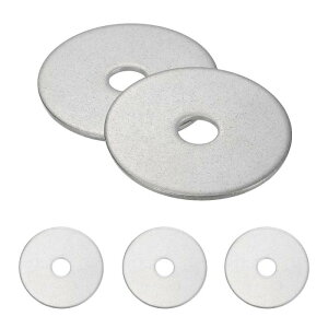 uxcell 2��M10 304�X�e�����X�|�������ی`�t���b�g�X�y�[�T�[ �l�W �{���g �z�� ������ DIY �d�q�@��p10.5mm���a50mm�O�a2mm��