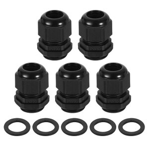 uxcell 5��PG19�i�C�����P�[�u���O�����h ���b�V���[�t���h���R�[�h�O�� �b�v�R�l�N�^ �A�W���X�^�u��12-15mm���C���[�O�����b�g�v���e�N�^�[ �K�X�P�b�g����у��b�N�i�b�g ��