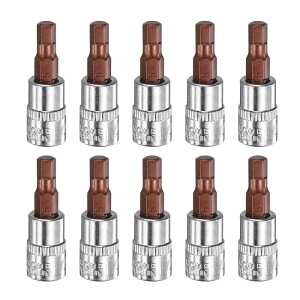uxcell 10����H5�w�b�N�X�r�b�g�\�P�b�g1/4�X�N�G�A�h���C�u���g���b�NS2��CR-V�X�`�[���\�P�b�g���`�F�b�g�����`�r�b�g �V���o�[���b�h