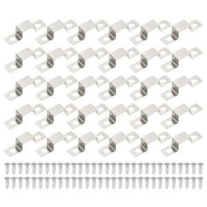 PATIKIL LED�X�g���b�v�N���b�v 40�� �X�e�����X�X�`�[�����t���u ���P�b�g�Œ�N���b�v�N�����v�T�|�[�g�z���_�[ 10mmx6mm LED�X�g���b�v�Ɩ��P�[�u���p �l�W�t��