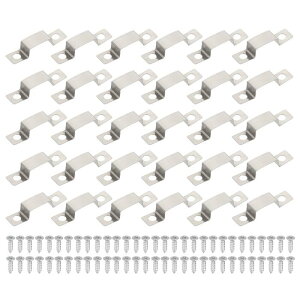PATIKIL LED�X�g���b�v�N���b�v 40�� �X�e�����X�X�`�[�����t���u ���P�b�g�Œ�N���b�v�N�����v�T�|�[�g�z���_�[ 14mmx6mm LED�X�g���b�v�Ɩ��P�[�u���p �l�W�t��