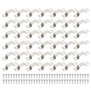 PATIKIL LED�X�g���b�v�N���b�v 60�� �X�e�����X�X�`�[�����t���u ���P�b�g�Œ�N���b�v�N�����v�T�|�[�g�z���_�[ 14mmx6mm LED�X�g���b�v�Ɩ��P�[�u���p �l�W�t��