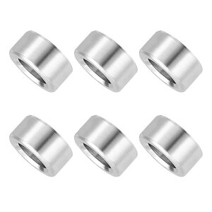 PATIKIL 6�� �X�e�����X�X�y�[�T�[ 6mm ���ax 10mm �O�ax 4mm ����304�X�e�����X�X�`�[���u�b�V���O�l�W�X�^���h�I�t�˂��Ȃ����E���h�X�y�[�T�[ 1/4"M6�l�W�{���g�i�b�g�p