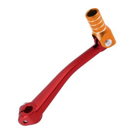 Motoforti ボスアーに対応125用折りたたみ式オートバイギアシフトレバー アルミ合金製ペダルシフトレバーアーム 赤とオレンジのシルバートーンリング付き
