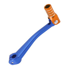 Motoforti ボスアーに対応125用の折りたたみ式オートバイギアシフトレバー アルミ合金製のペダルシフトレバーアーム ブルーとオレンジ シルバートーンリング付き
