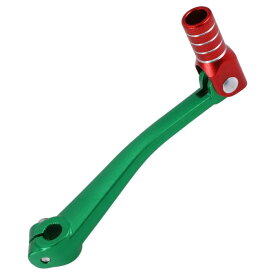 Motoforti ボスアーに対応125用折りたたみ式オートバイギアシフトレバー アルミ合金製ペダルシフトレバーアーム グリーンレバー レッドヘッド シルバートーンリング付き