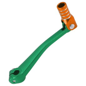 Motoforti ボスアーに対応125用折りたたみ式オートバイギアシフトレバー アルミ合金製ペダルシフ グリーンレバーとオレンジヘッド シルバートーンリング付き