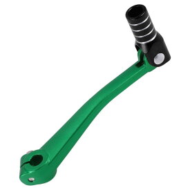 Motoforti ボスアーに対応125用折りたたみ式オートバイギアシフトレバー アルミ合金製ペダルシフトレバーアーム グリーンレバー ブラックヘッド シルバートーンリング付き