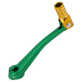 Motoforti ボスアーに対応125用折りたたみ式オートバイギアシフトレバー アルミ合金製ペダルシフ グリーンレバーとゴールドトーンヘッド シルバートーンリング付き