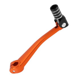 Motoforti ボスアーに対応125用折りたたみ式オートバイギアシフトレバー アルミ合金製ペダルシフトレバーアーム オレンジレバー ブラックヘッド シルバートーンリング付き