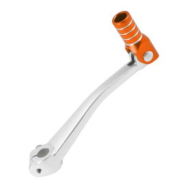 Motoforti ボスアーに対応125用折りたたみ式オートバイギアシフトレバー アルミ合金製ペダルシフトレバーアーム シルバートーンオレンジヘッド シルバートーンリング付き