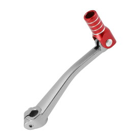 Motoforti ボスアーに対応125用折りたたみ式オートバイギアシフトレバー アルミ合金製ペダルシフ チタン調レバー赤ヘッド シルバー調リング付き