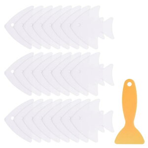 uxcell 24�� ����~�߃o�X�^�u�X�e�b�J�[�Z�b�g4.02"�t�B�b�V���V�����[�t���A�X�e�b�J�[PEVA�h���S���A�b�v���P�t���X�N���[�p�[�t���o�X���[���L�b�`�����ݔK�i�v�[���p �N���A