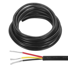 uxcell レッド黒黄色ワイヤー3ピン延長ケーブルコード電線20 AW G並列ワイヤー酸素フリー銅10フィート長LEDストリップライト用