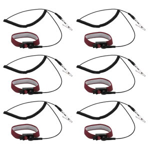 uxcell 6Pcs �Ód�h�~���X�g�X�g���b�v ���b�h �� 7.7 �y�����[�^ ESD �Ód�h�~���X�g�o���h �I�[�� �C�M���X �����O 1.8M �����\ ���d���d�q�@��p