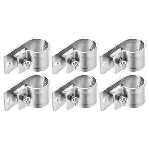 uxcell 6�Z�b�g �p�C�v�N�����v�R�l�N�^�[ 62 x 31mm�G���h���[���N�����v�`�F�[�������N�t�F���X�N�����v1-1/8�i28mm�jOD�p�C�v�ɓK�p�t�B�b�g����l�W�ƃi�b�g�t�� �V���o�[