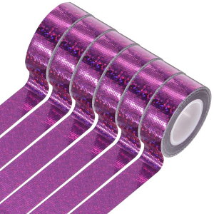 uxcell 6���[�� �z���O���t�B�b�N�e�[�v 0.6" x 5.5���[�h �f�R���e�B�u�e�[�v �J���[�}�X�L���O�e�[�v �z���O���t�B�b�N�N���t�e�B���O�e�[�v DIY�N���t�g �M�t�g���b�s���O �X�N ���b�v�u�b�N 