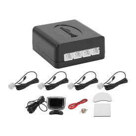 Hihaha 自動車リバースバックアップレーダーシステムLCD距離表示リバースパーキング センサー距離検出4つのパーキング センサーシルバートーン