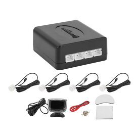 Hihaha 自動車リバースバックアップレーダーシステムLCD距離表示リバースパーキング センサー距離検出4つのパーキング センサーホワイト