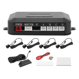 Hihaha 自動車リバースバックアップレーダーシステム LED距離表示リバースパーキング センサー距離検出4つのパーキング センサーブラック