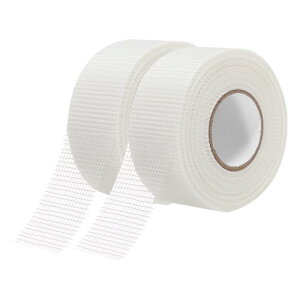 uxcell �t�@�C�o�[�e�[�v 5cm x 45m �O���X�t�@�C�o�[�e�[�v �ǌ���C�p ���Ȑڒ��O���X�t�@�C�o�[���b�V�� 2�� �z���C�g