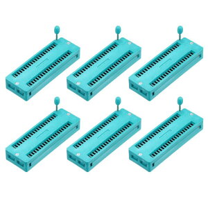 uxcell 6�� ���j�o�[�T�� IC �e�X�g ZIF �\�P�b�g 40 �s�� 2.54mm �s�b�` DIP �����\�P�b�g �}�C�N���R���g���[���A�`�b�v�A�u���b�h�{�[�h�p