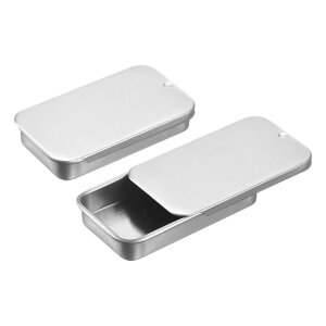 uxcell 4����̃��^���e�B ���{�b�N�X�R���e�i�A2.4x1.3x0.4�C���`�̃X���C�h�g�b�v�e�B���R���e�i�A��̒����`���[�{�b�N�X�A�L�����f�B�A�R�X���e�B�b�N�A�N���t�g�p�̃|�[�^�u���~�j�e