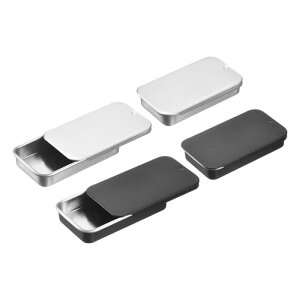 uxcell 6����̃��^���e�B ���{�b�N�X�R���e�i�A2.4x1.3x0.4�C���`�̃X���C�h�g�b�v�e�B���R���e�i�A��̒����`���[�{�b�N�X�A�L�����f�B�A�R�X���e�B�b�N�A�N���t�g�p�̃|�[�^�u���~�j�e