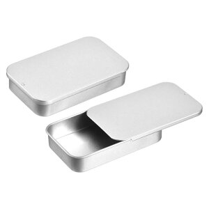 uxcell 4����̃��^���e�B ���{�b�N�X�R���e�i�A3.1x2x0.6�C���`�̃X���C�h�g�b�v�e�B���R���e�i�A��̒����`���[�{�b�N�X�A�L�����f�B�A�R�X���e�B�b�N�A�N���t�g�p�̃|�[�^�u���~�j�e�B