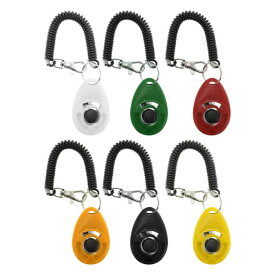 CAPASTEC クリッカートレーニング 犬用 楕円形 静音設計 ABS+ステンレススチール+EVAリストバンド 犬のため 軽量 耐久性 舐め防止 トレーニングツール 犬 猫 馬 オウム 鳥 ペット用品 ブラック