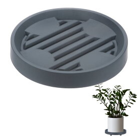M METERXITY 車輪付き 植物スタンド 屋内/屋外用 フラワーポット/ガーデンプランター用 7.5"丸型プランターダリー 360°プランターパレットトロリー[33ポンド グレー]