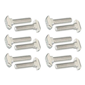 PATIKIL M8 x 33 mm �X���b�h T-�X���b�g�{���g�A12�� �h���b�v�C���{���g �ƃw�b�h T�{���g �W�� 8.5 mm �X���C�f�B���O�X�N�����[�X�^�b�h 45�V���[�Y�A���~�j�E�����o�v���t�@�C���p�A�V���o�[